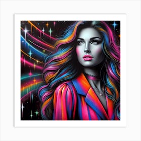 Psychedelic Girl Art Print