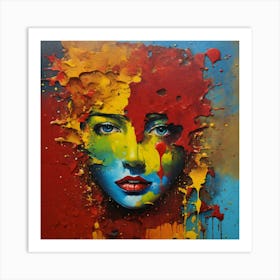 Portrait Oil Painting Of A Woman Face Art Print