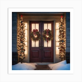 Christmas Front Door 6 Art Print