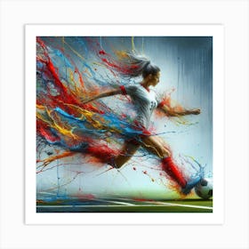 Soccer Player Kicking The Ball 1 Art Print