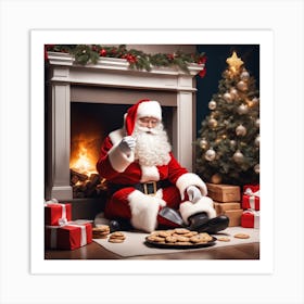 Santa Claus With Cookies 8 Art Print