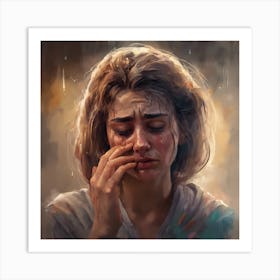 Crying Girl Art Print