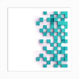 Abstract Cubes Background Art Print