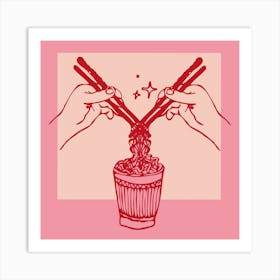 Sharing a cup of noodles with you 1 Art Print