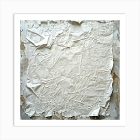 Abstract Art Featuring A Crumpled White Sheet Surface Rich With Texture Showcasing Wrinkles And Cre (5) Art Print