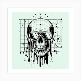 Skull With Sunglasses Art Print