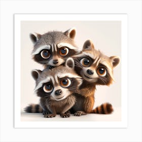 Raccoons 1 Art Print