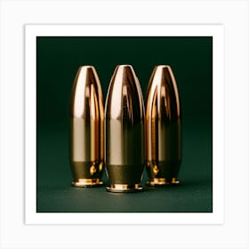 3 Bullets On A Green Background Art Print