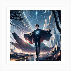 Boy In Space Art Print