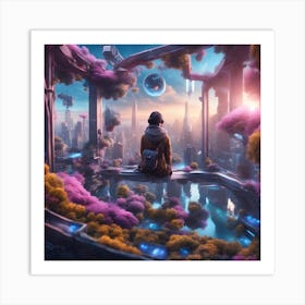 Girl In A City Art Print