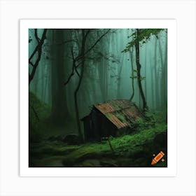 Shack In The Forest Art Print