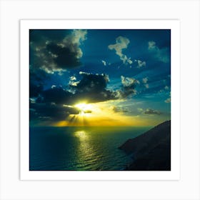 Sunset Over The Sea Art Print