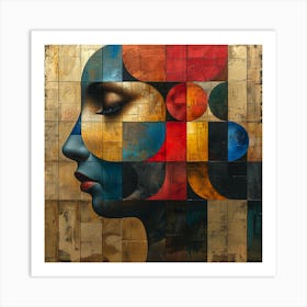 Abstract Portrait Of A Woman Art Print