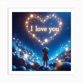 I Love You 2 Art Print