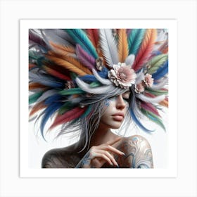 Feathered Woman 3 Art Print