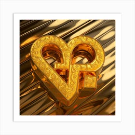 Golden Heart 3 Art Print