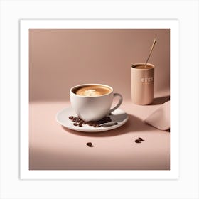 Coffee Cup And Cup Of Coffee Art Print