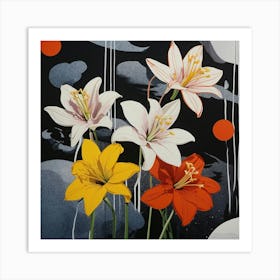 Default Lunar Lilies Serigraph On Fabric Squeegee Technique Po 0 Art Print