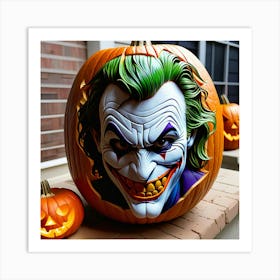 Joker Pumpkin Carving 2 Art Print