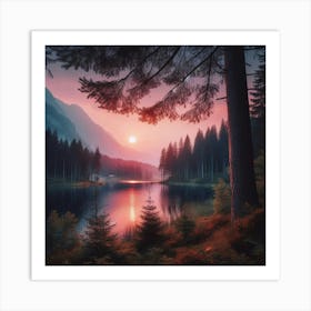 Sunset In The Mountains 138 Art Print