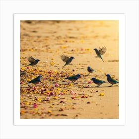 Birds On The Beach Poster