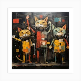 Three Cats attractive watercolors Art Print