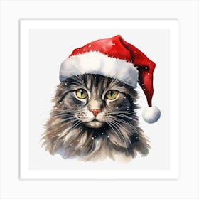 Santa Cat 18 Art Print