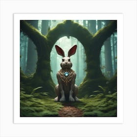 Rabbit In The Forest 34 Art Print