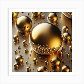 Gold Spheres 1 Art Print