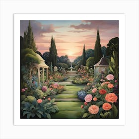 Garden At Dusk Art Print 0 Art Print