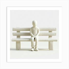 Man On A Bench Art Print