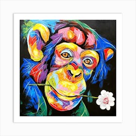 Chimpanzee art painting Art Print