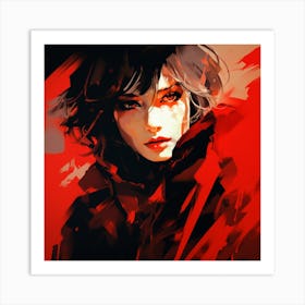 Woman In Red Art Print