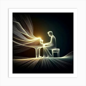 The pianist's silhouette Art Print