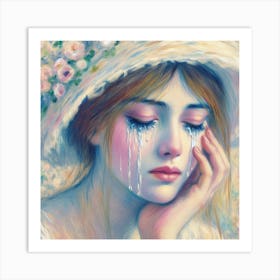 Crying Girl Art Print