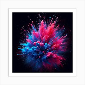 Color Explosion On Black Background Art Print