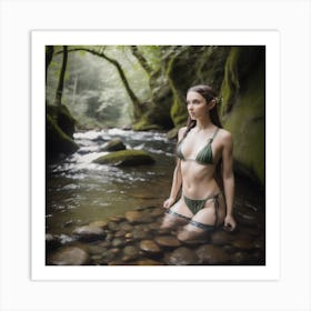 Elf In The Stream Art Print