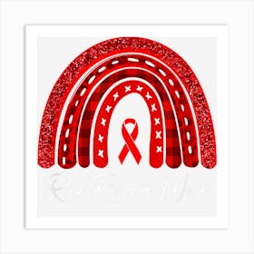 Red Ribbon Week Awareness Red Rainbow Bleached Art Print