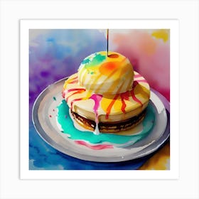 Watercolor Of A Cake Art Print