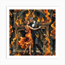 Flames Of Love Art Print