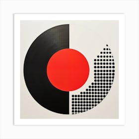 Abstract geometry - Black And Red Circle Art Print