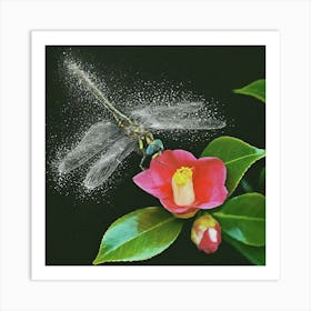 Dragonfly On A Flower Art Print