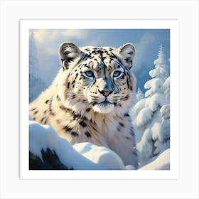 Snow Leopard 3 Art Print