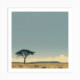 Lone Tree In The Grass Art Print