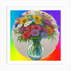 bouquet_of_colorful_wildflower Art Print