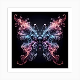 Butterfly In Smoke Art Print