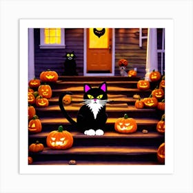 Halloween Cat 8 Art Print