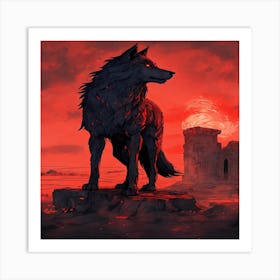 Wolf In The Night Art Print