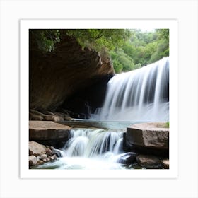 Waterfall - Waterfall Stock Videos & Royalty-Free Footage Art Print