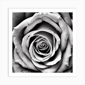 Black And White Rose 6 Art Print